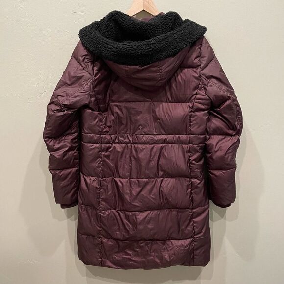 Coach Bordeaux Purple Long Puffer Coat - Size: Medium - Picture 2 of 13